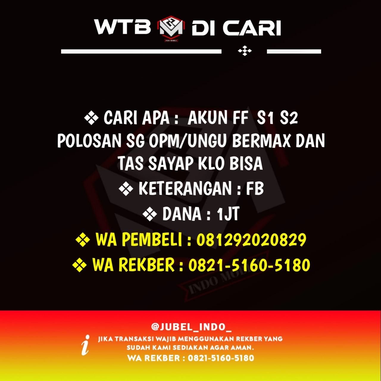 CARI AKUN FF #FF158