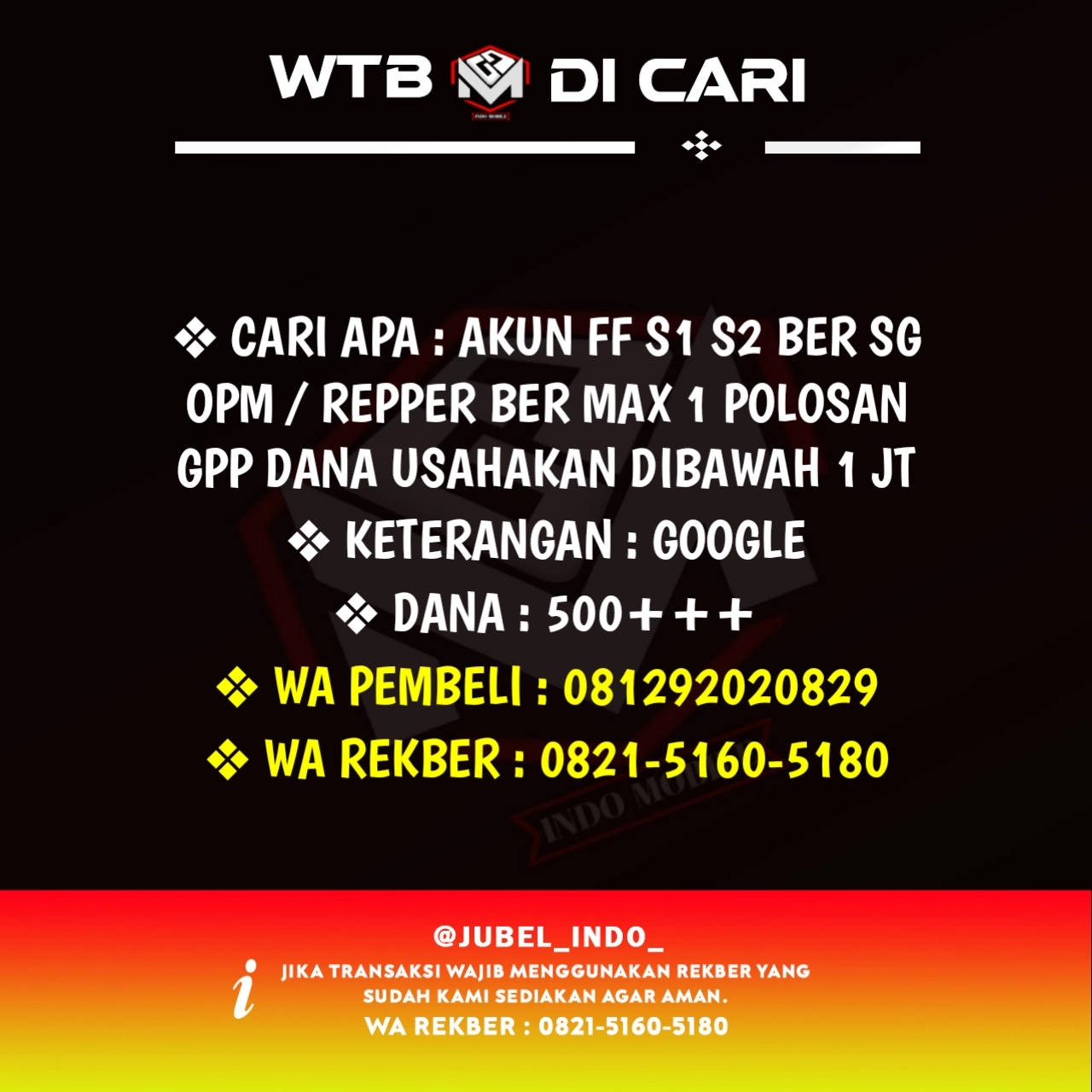 CARI AKUN FF #FF198