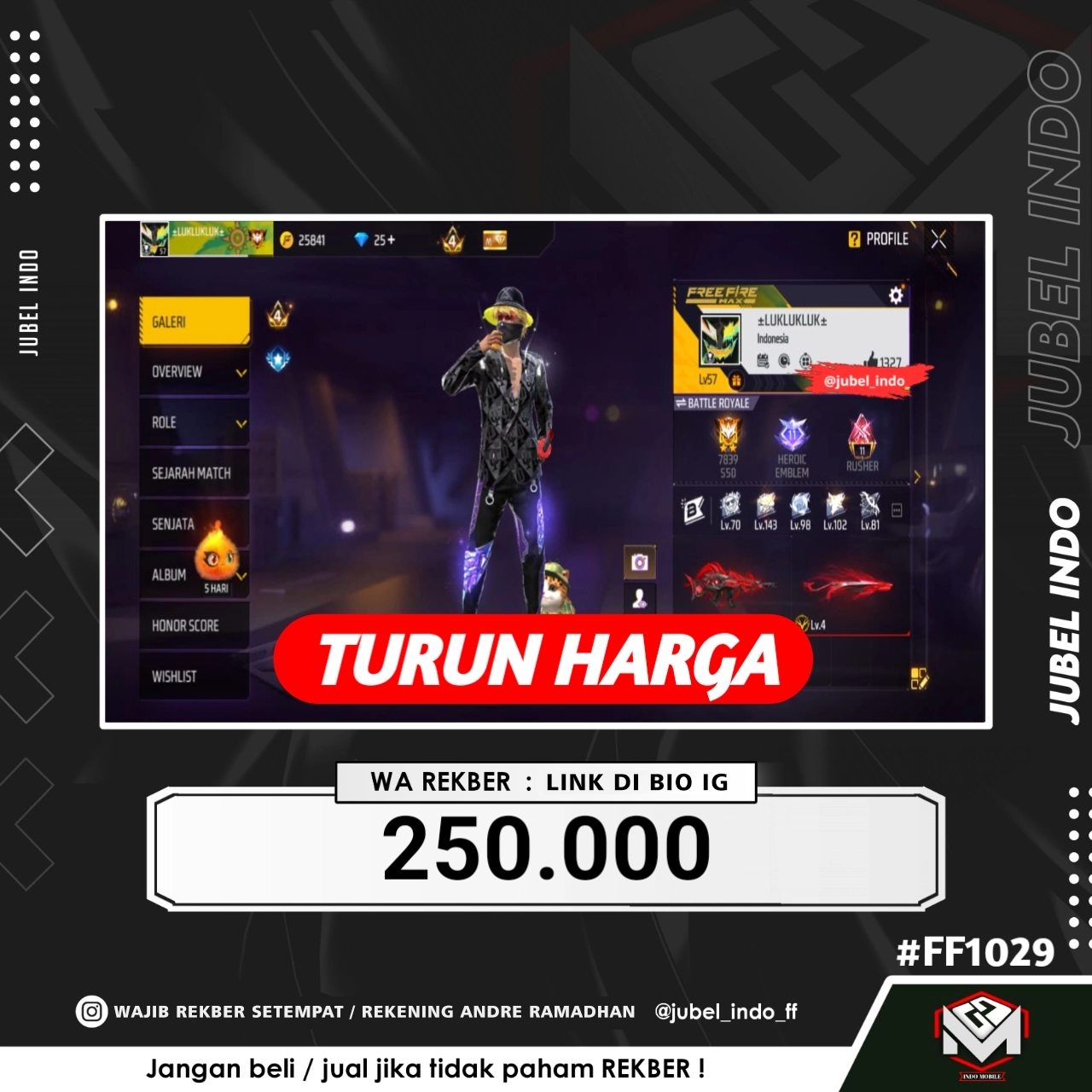 STOK FF #FF1029