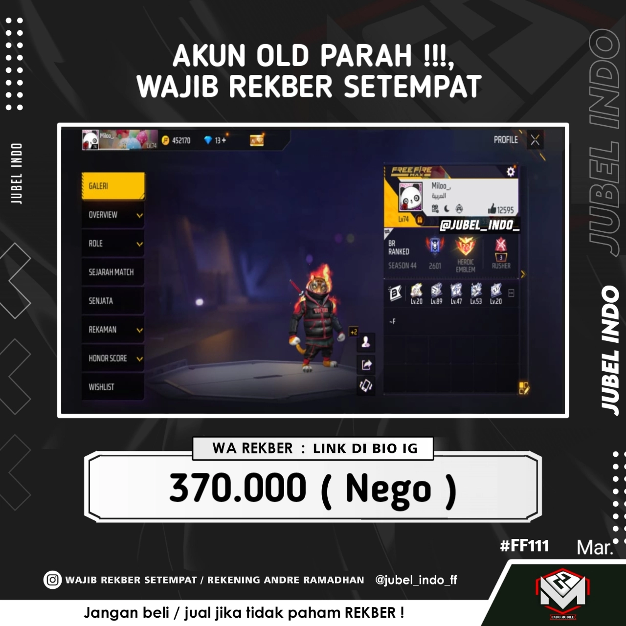STOK FF #FF111