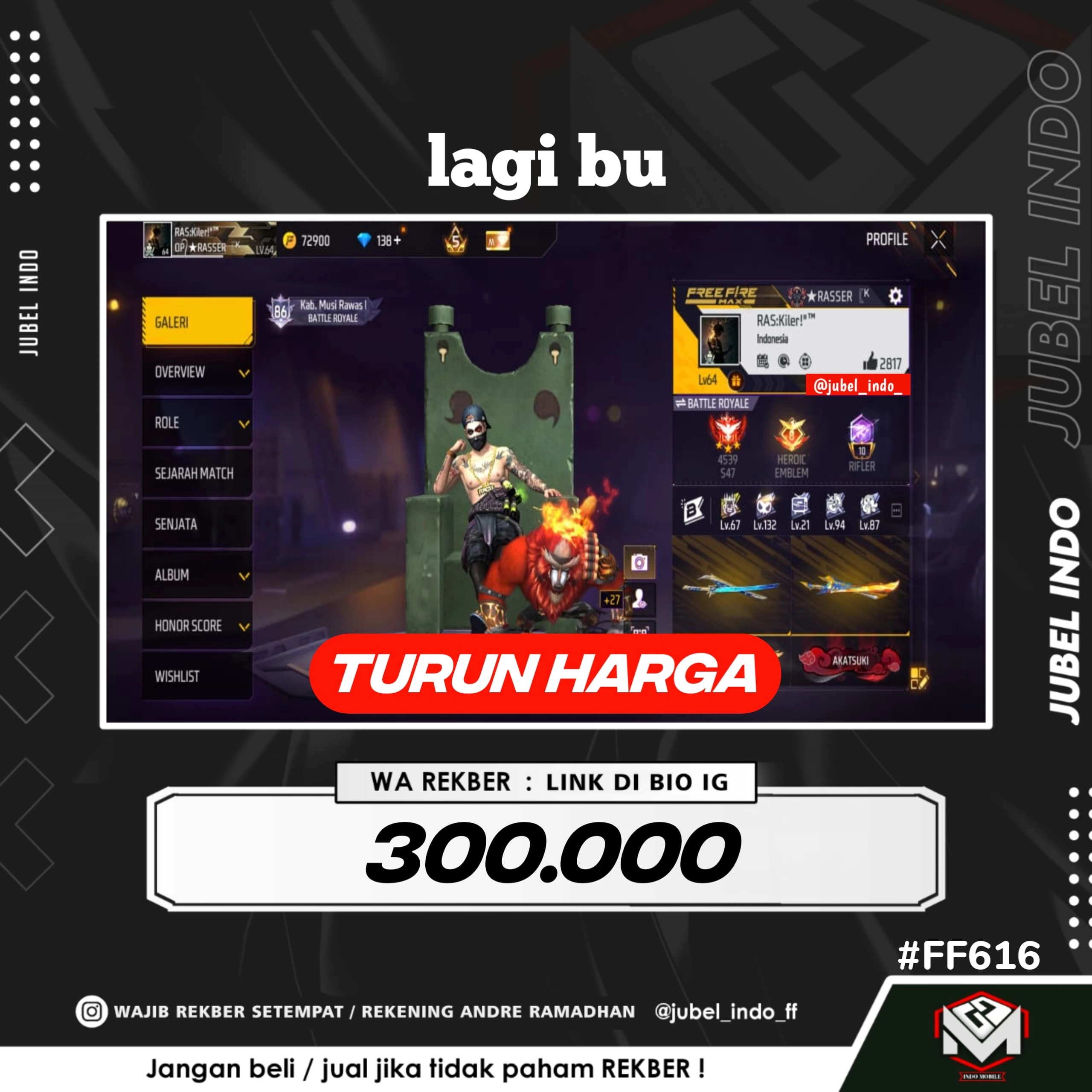 STOK FF #FF616