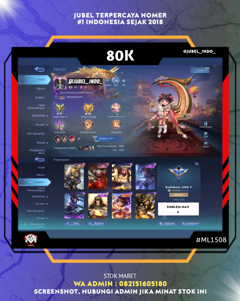 STOK ML #ML1508