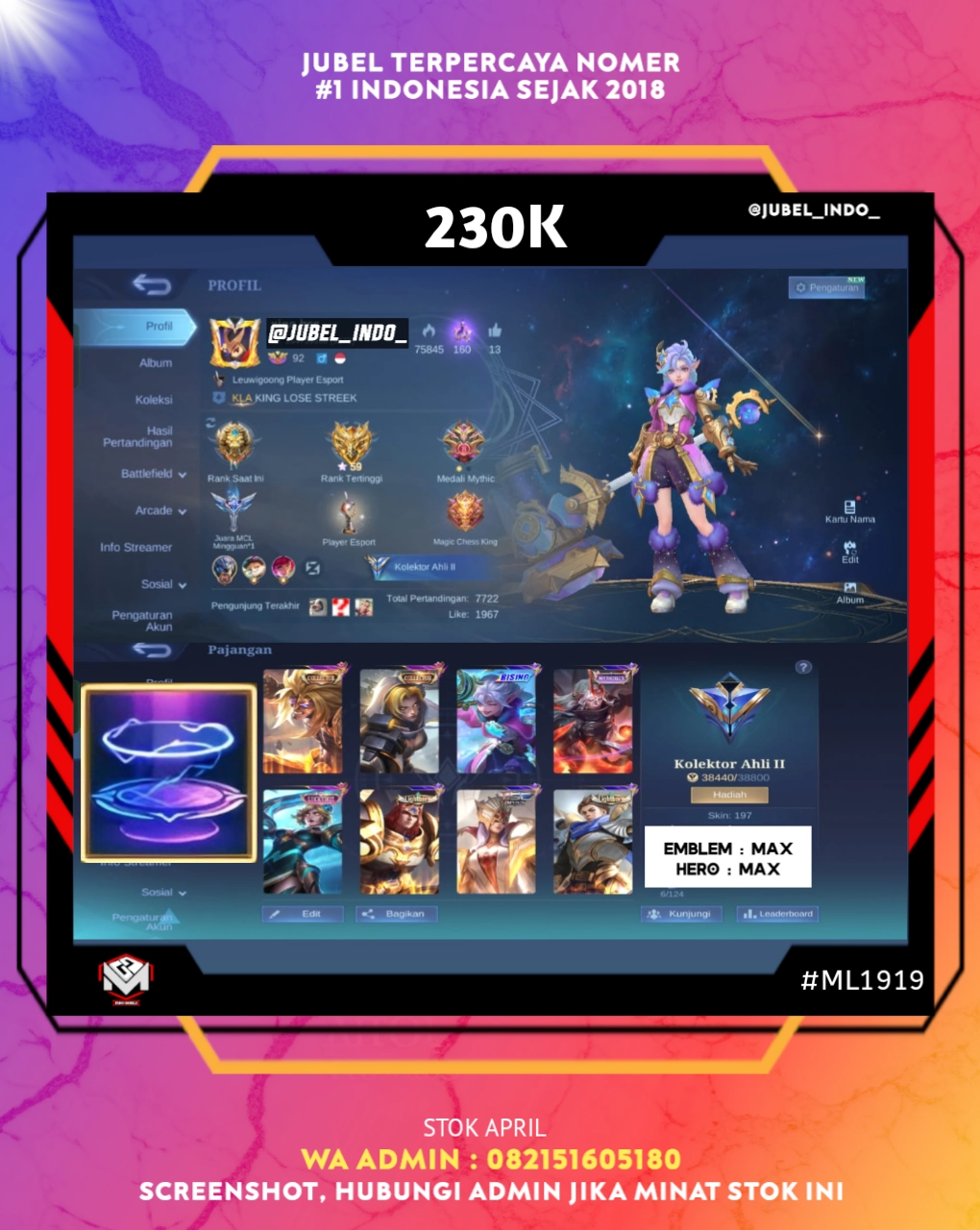 STOK ML #ML1919