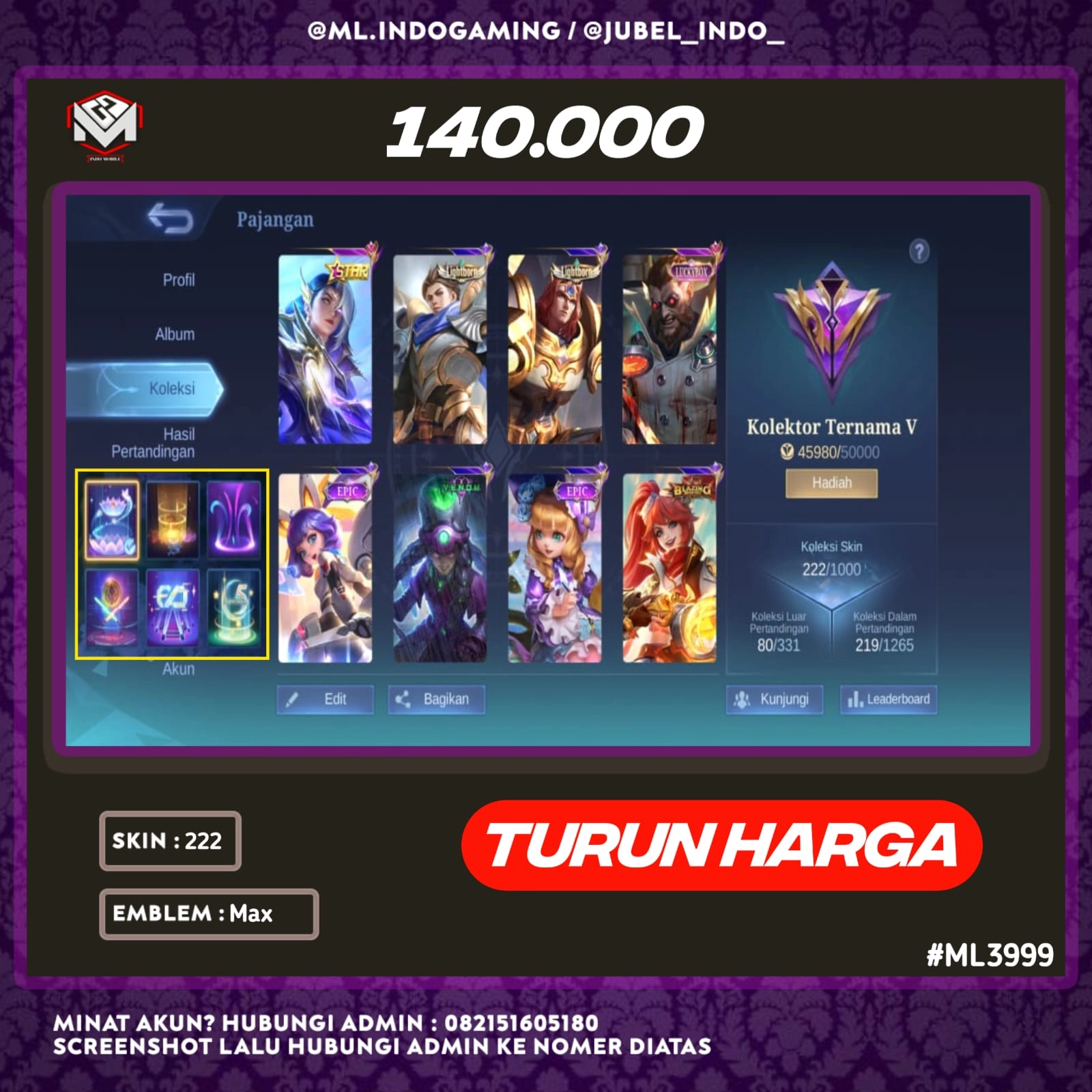 STOK ML #ML3999