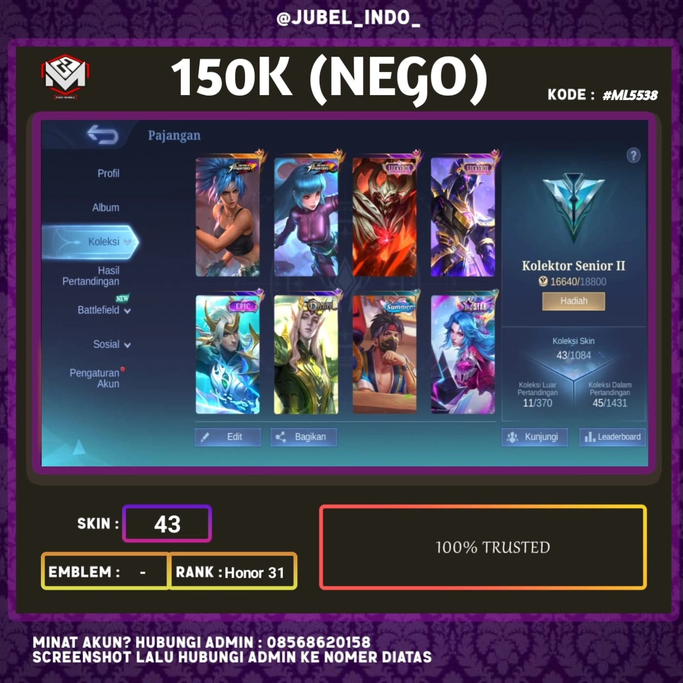 STOK ML #ML5538